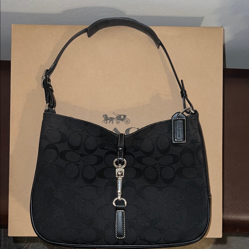 Coach Black Monogram Shoulder Bag - Picture 5 of 5